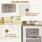 Mobile Porta TV per Televisori Fino a 70 Pollici, Credenza Versatile, Ripiani Regolabili, Ante in Vetro Temperato, Mobile Contenitore con 5 Piedini a Forma di Zucca