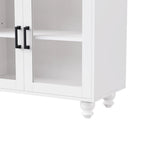 Mobile Porta TV per Televisori Fino a 70 Pollici, Credenza Versatile, Ripiani Regolabili, Ante in Vetro Temperato, Mobile Contenitore con 5 Piedini a Forma di Zucca