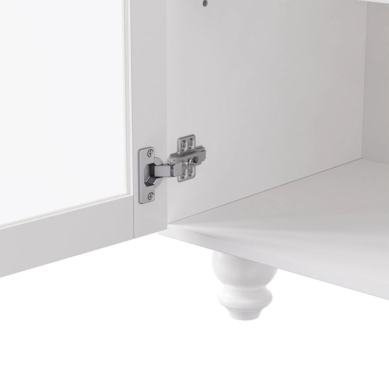 Mobile Porta TV per Televisori Fino a 70 Pollici, Credenza Versatile, Ripiani Regolabili, Ante in Vetro Temperato, Mobile Contenitore con 5 Piedini a Forma di Zucca