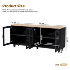 Mobile Porta TV per Televisori Fino a 70 Pollici, Credenza Versatile, Ripiani Regolabili, Ante in Vetro Temperato, Mobile Contenitore con 5 Piedini a Forma di Zucca