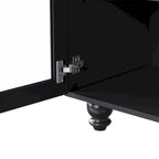 Mobile Porta TV per Televisori Fino a 70 Pollici, Credenza Versatile, Ripiani Regolabili, Ante in Vetro Temperato, Mobile Contenitore con 5 Piedini a Forma di Zucca