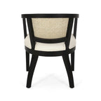 Sedie da pranzo imbottite in rattan e legno di gomma