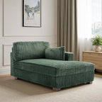 Chaise Longue da Interno Moderna in Velluto a Coste Morbido