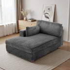 Chaise Longue da Interno Moderna in Velluto a Coste Morbido