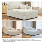 Chaise Longue da Interno Moderna in Velluto a Coste Morbido