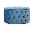 Pouf rotondo trapuntato in velluto Modern Glam