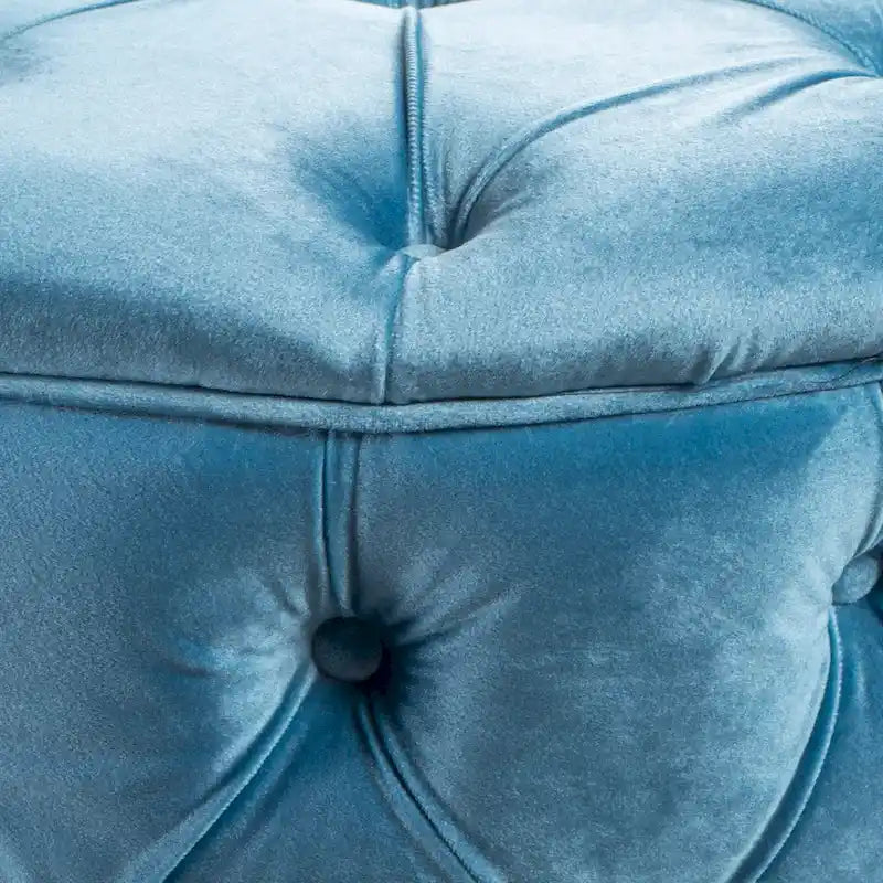 Pouf rotondo trapuntato in velluto Modern Glam