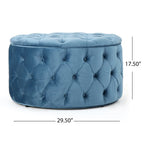 Pouf rotondo trapuntato in velluto Modern Glam