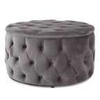 Pouf rotondo trapuntato in velluto Modern Glam
