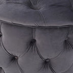 Pouf rotondo trapuntato in velluto Modern Glam