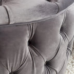 Pouf rotondo trapuntato in velluto Modern Glam