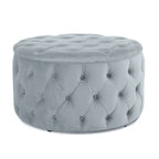 Pouf rotondo trapuntato in velluto Modern Glam