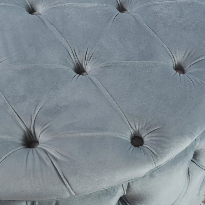 Pouf rotondo trapuntato in velluto Modern Glam