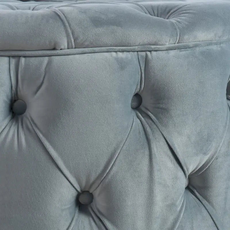 Pouf rotondo trapuntato in velluto Modern Glam