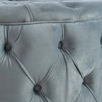Pouf rotondo trapuntato in velluto Modern Glam