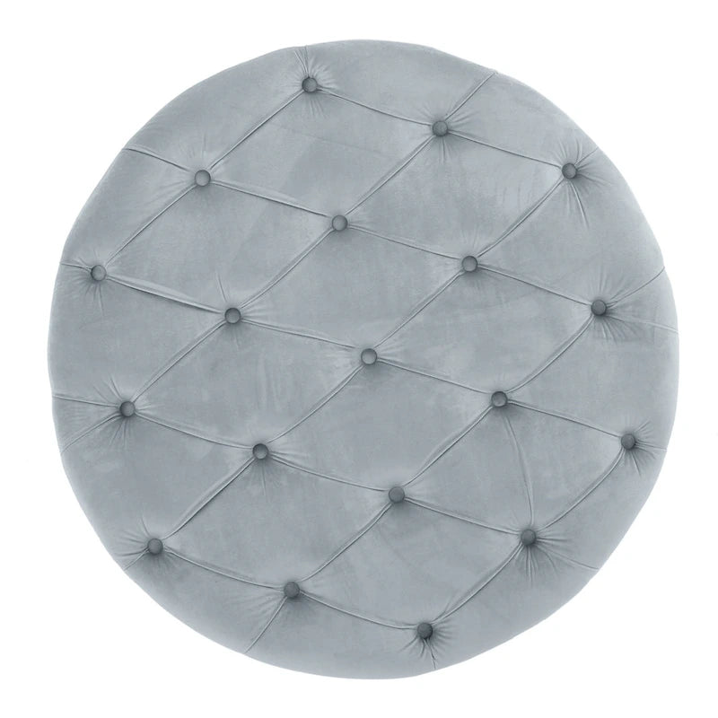 Pouf rotondo trapuntato in velluto Modern Glam