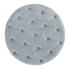 Pouf rotondo trapuntato in velluto Modern Glam