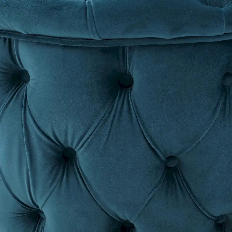 Pouf rotondo trapuntato in velluto Modern Glam