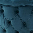 Pouf rotondo trapuntato in velluto Modern Glam