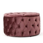 Pouf rotondo trapuntato in velluto Modern Glam