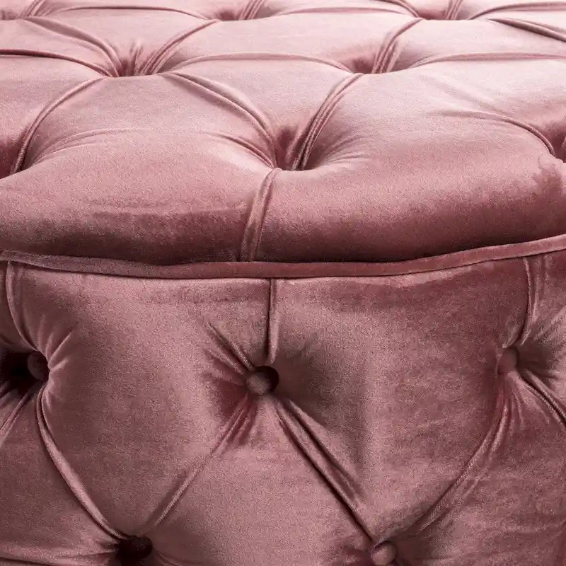 Pouf rotondo trapuntato in velluto Modern Glam
