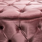Pouf rotondo trapuntato in velluto Modern Glam