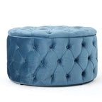 Pouf rotondo trapuntato in velluto Modern Glam