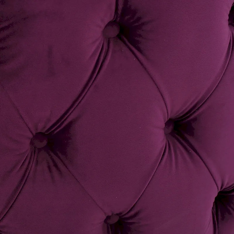Pouf rotondo trapuntato in velluto Modern Glam