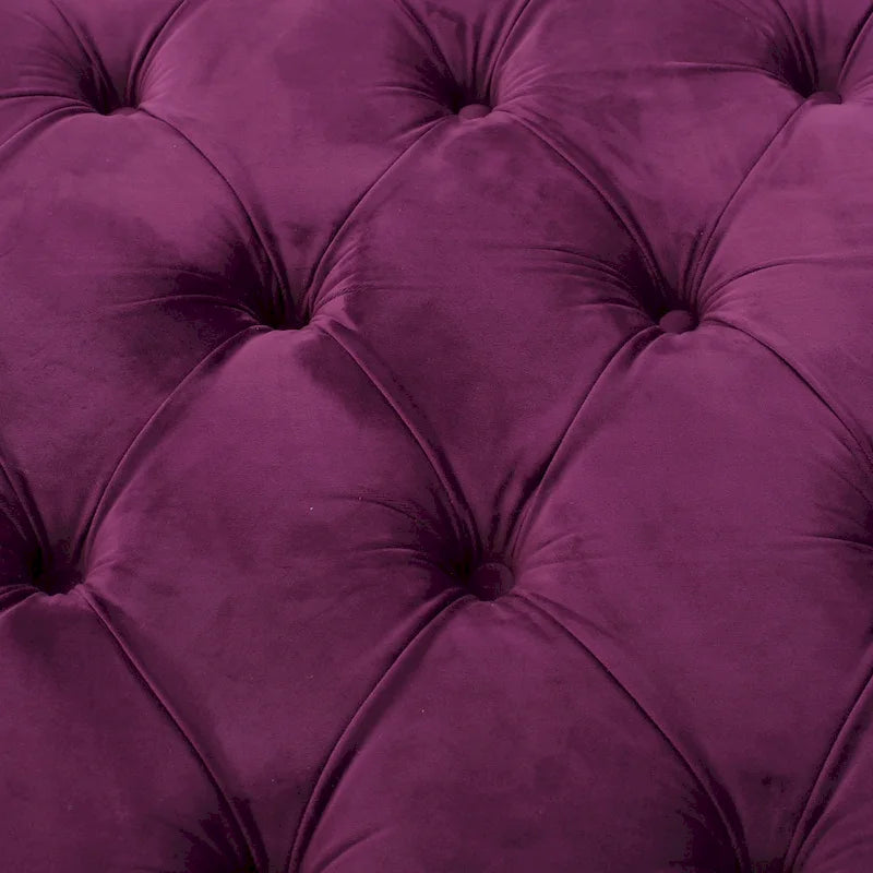 Pouf rotondo trapuntato in velluto Modern Glam