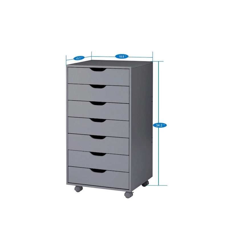 Cassettiera moderna ed elegante con maniglie a gola, armadietto multiuso per ufficio