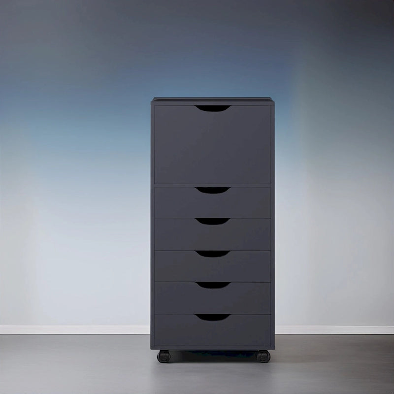 Cassettiera moderna ed elegante con maniglie a gola, armadietto multiuso per ufficio