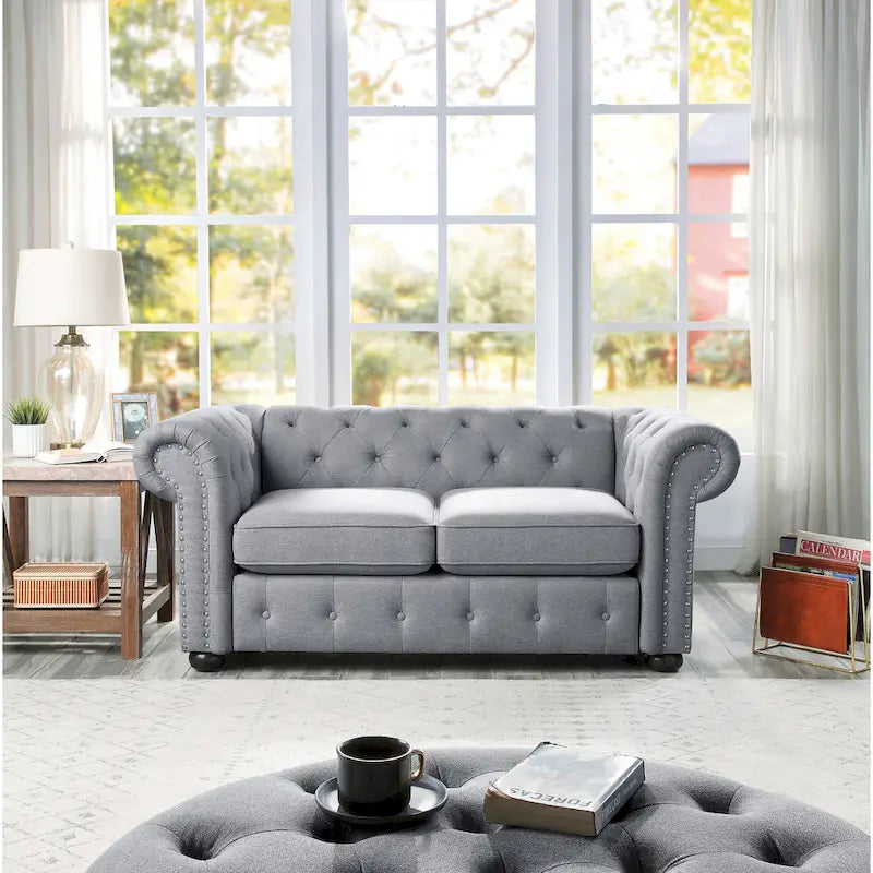 Divanetto Chesterfield con bottoni imbottiti