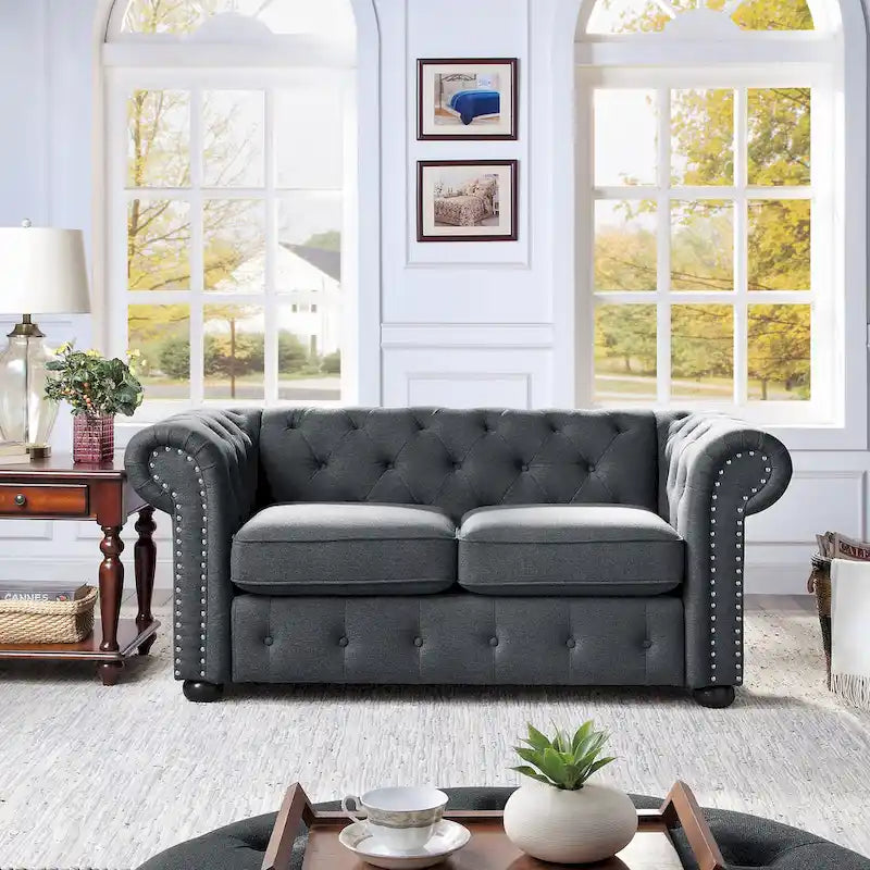 Divanetto Chesterfield con bottoni imbottiti