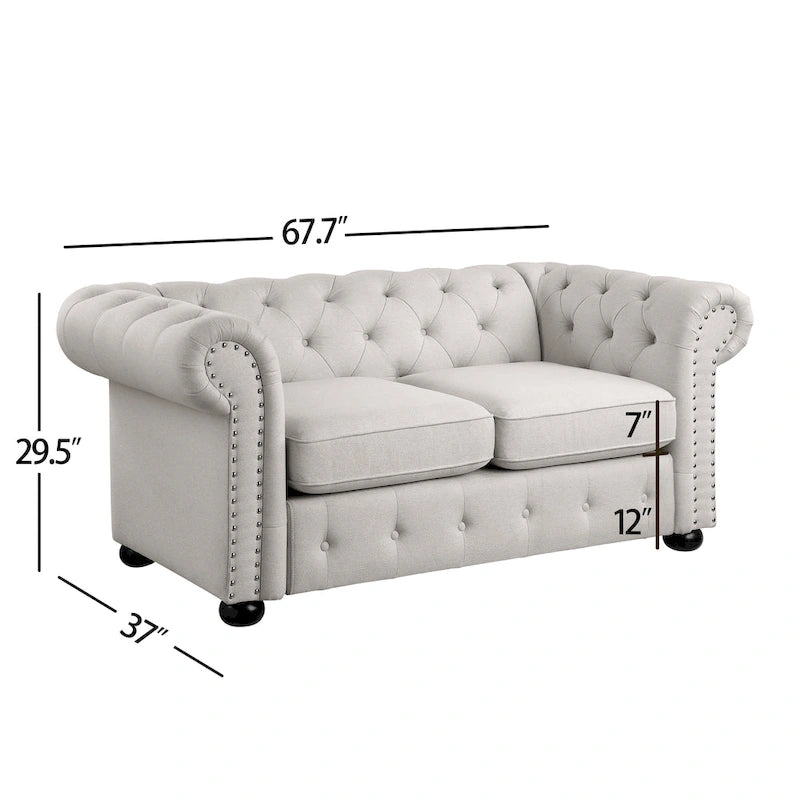 Divanetto Chesterfield con bottoni imbottiti