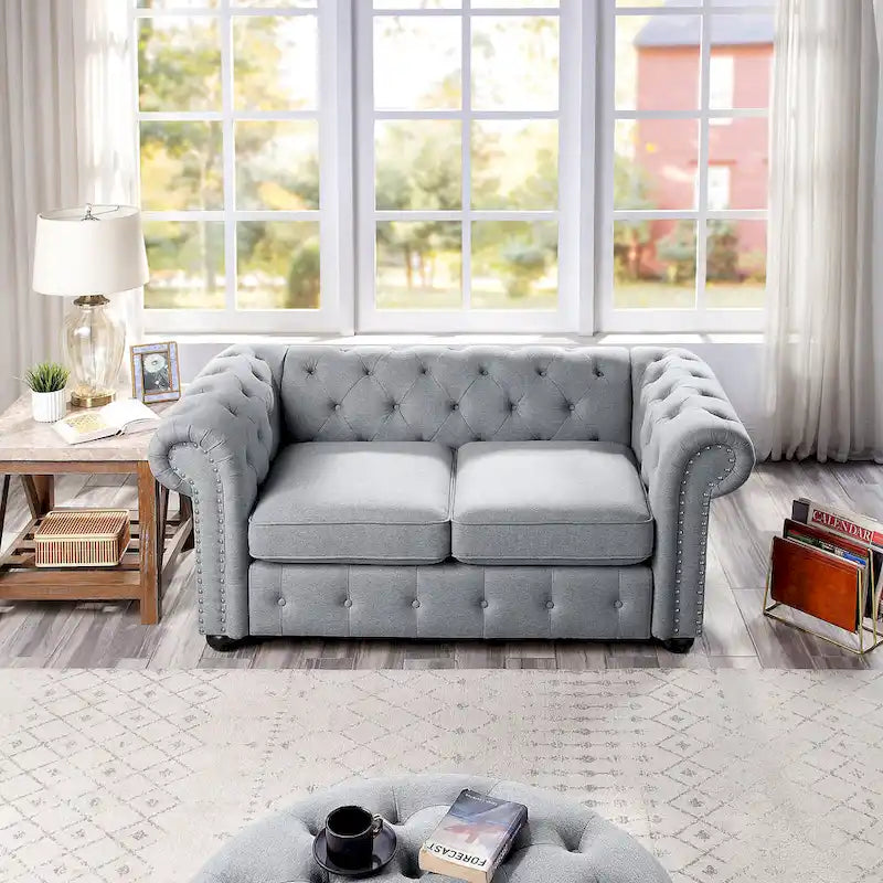 Divanetto Chesterfield con bottoni imbottiti