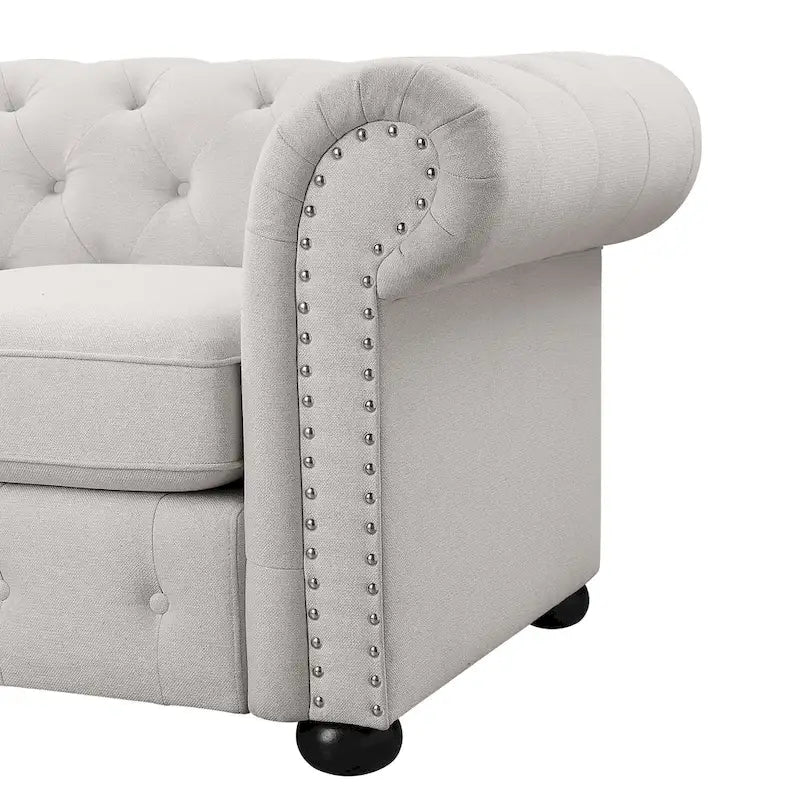 Divanetto Chesterfield con bottoni imbottiti
