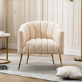 Sedia Poltrona in Velluto Stile Modern Glam con Gambe Metalliche Dorate per Soggiorno