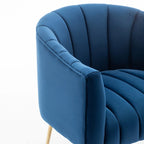 Sedia Poltrona in Velluto Stile Modern Glam con Gambe Metalliche Dorate per Soggiorno