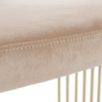 Sedia da pranzo moderna in velluto beige e oro