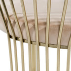 Sedia da pranzo moderna in velluto beige e oro