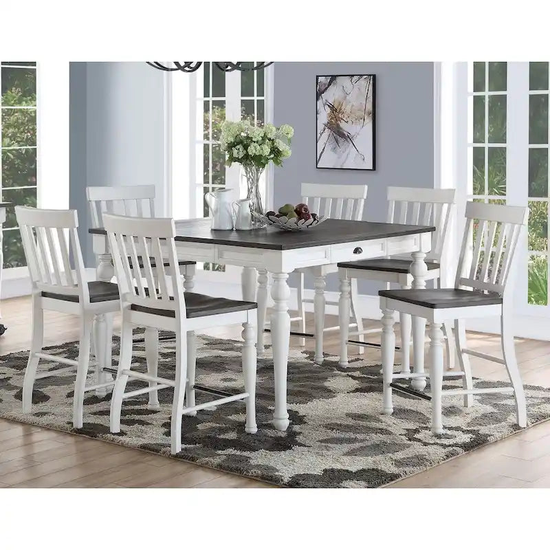 Sedie da bancone bicolore stile rustico, set da 2