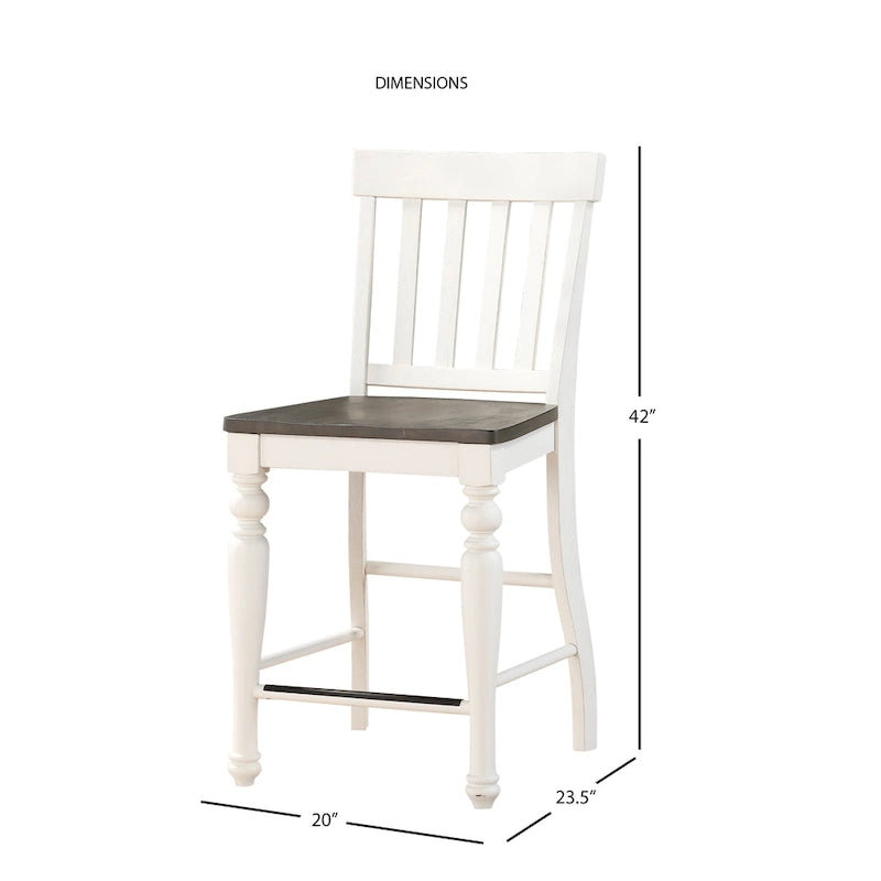 Sedie da bancone bicolore stile rustico, set da 2