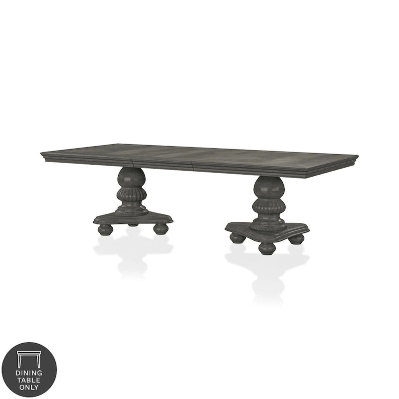 Tavolo da pranzo espandibile in legno grigio da 261 cm con prolunga | Per 6-8 persone