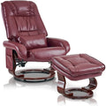 Poltrona reclinabile girevole con pouf, poltrona TV massaggiante vibrante, poltrona ergonomica da salotto per soggiorno, similpelle