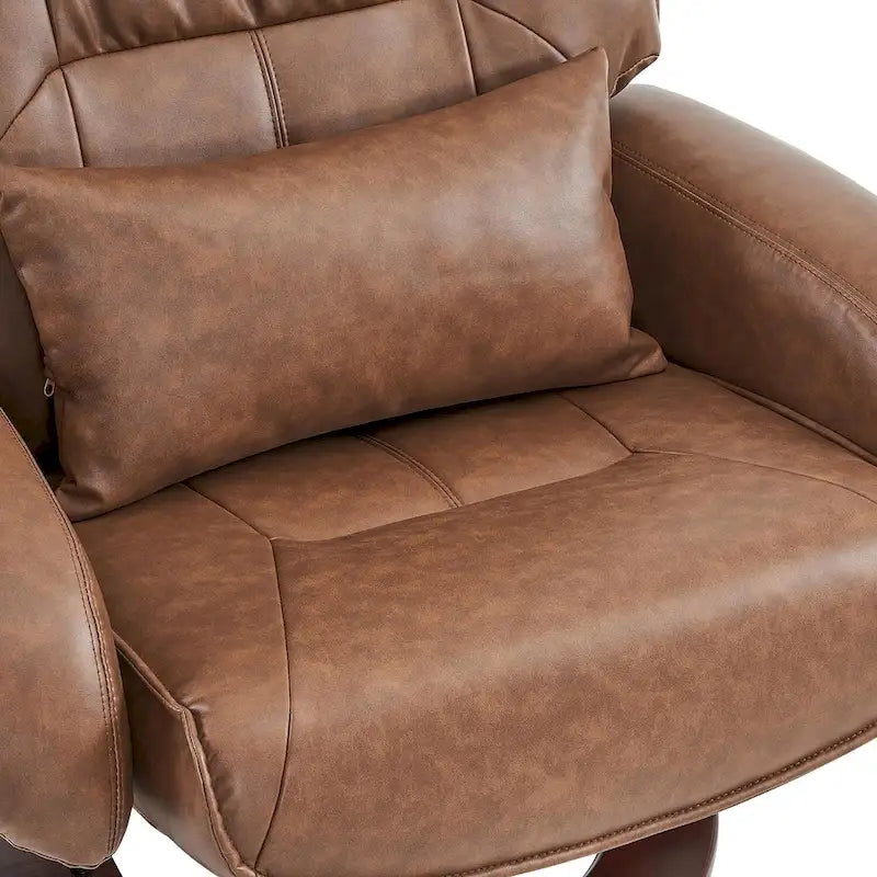 Poltrona reclinabile girevole con pouf, poltrona TV massaggiante vibrante, poltrona ergonomica da salotto per soggiorno, similpelle