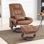 Poltrona reclinabile girevole con pouf, poltrona TV massaggiante vibrante, poltrona ergonomica da salotto per soggiorno, similpelle