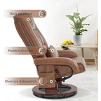 Poltrona reclinabile girevole con pouf, poltrona TV massaggiante vibrante, poltrona ergonomica da salotto per soggiorno, similpelle