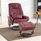 Poltrona reclinabile girevole con pouf, poltrona TV massaggiante vibrante, poltrona ergonomica da salotto per soggiorno, similpelle
