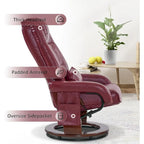 Poltrona reclinabile girevole con pouf, poltrona TV massaggiante vibrante, poltrona ergonomica da salotto per soggiorno, similpelle