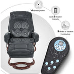 Poltrona reclinabile girevole con pouf, poltrona TV massaggiante vibrante, poltrona ergonomica da salotto per soggiorno, similpelle